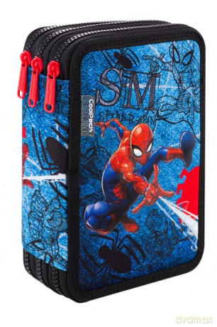Piórnik Coolpack potrójny z wyposażeniem JUMPER 3 SPIDERMAN DENIM