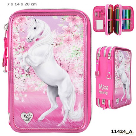 Piórnik potrójny z wyposażeniem Miss Melody Cherry Blossom 11424A