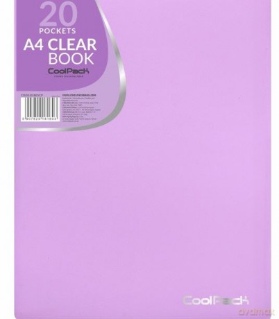 Teczka clear book A4 Coolpack Pastel 20 koszulek fiolet