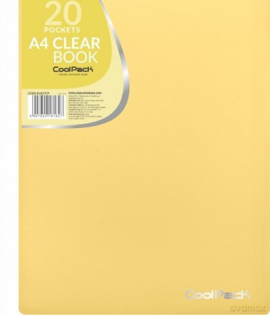 Teczka clear book A4 Coolpack Pastel 20 koszulek żółty