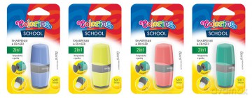 Temperówka z gumką na blistrze Colorino school 2w1