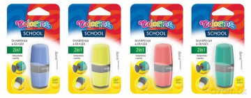 Temperówka z gumką na blistrze Colorino school 2w1