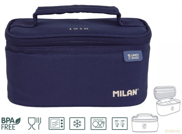 Torba termiczna z pojemnikiem na lunch Milan SERIA 1918 granatowa 1,5l