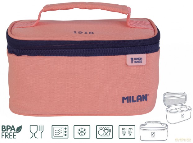 Torba termiczna z pojemnikiem na lunch Milan SERIA 1918 różowy 1,5l