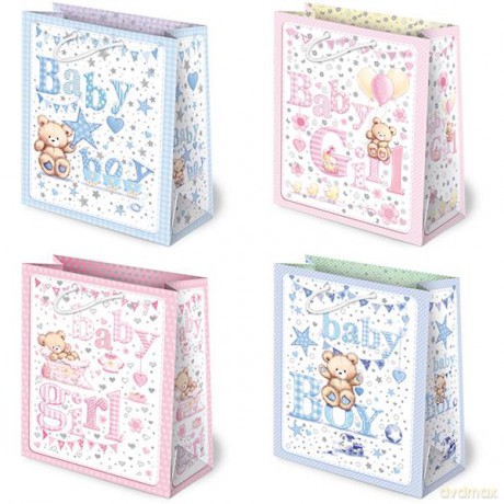 Torebki ozdobne T8-68 baby girl baby boy 10 sztuk