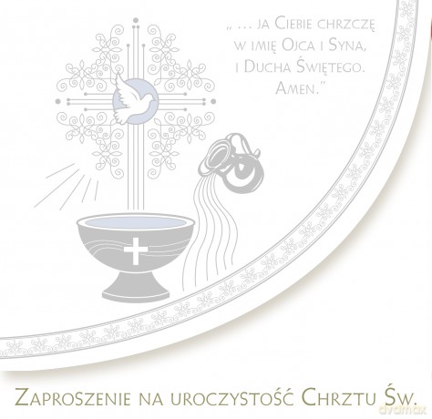 Zaproszenie chrzest Pol Mak zkw chr 40767 Pol Mak