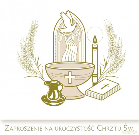Zaproszenie chrzest Pol Mak zkw chr 40975