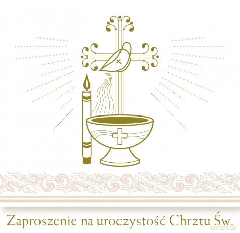 Zaproszenie chrzest Pol Mak zkw chr 40976