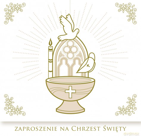 Zaproszenie chrzest zkw chr 40972 Pol Mak