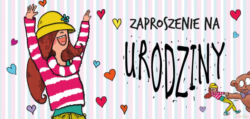 Zaproszenie Dziewczyna 5 sztuk wraz z kopertami
