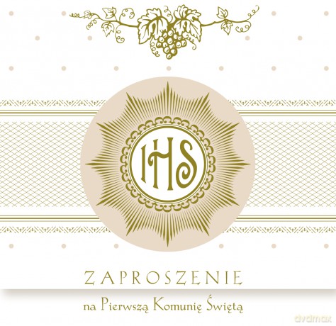 Zaproszenie komunia Pol Mak zkw kom 39818