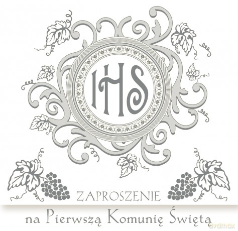 Zaproszenie komunia Pol Mak zkw kom 39976