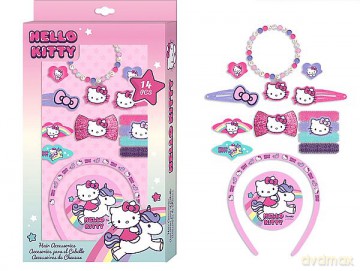 Zestaw akcesoriów do włosów Hello Kitty 14 elementów HK50103