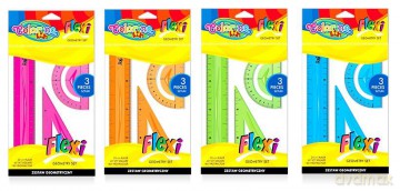 Zestaw geometryczny flexi 15 cm 3 elementowy 4 kolory Colorino Kids