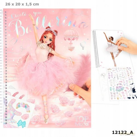 Zestaw kreatywny Top Model Ballerina z piórkami i naklejkami 12122A