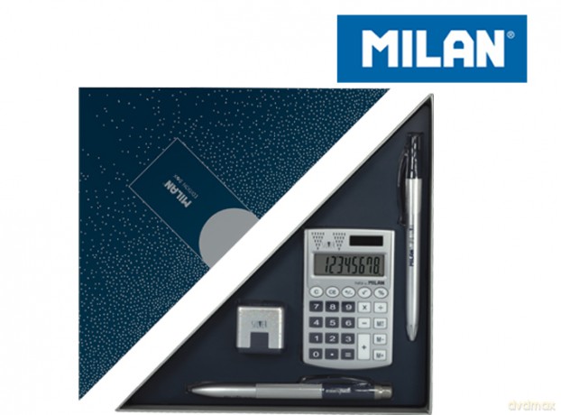 Zestaw upominkowy Milan silver granatowy