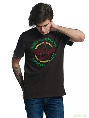 Clash Guns Of Brixton Amplified Vintage Charcoal Xx Large T Shirt