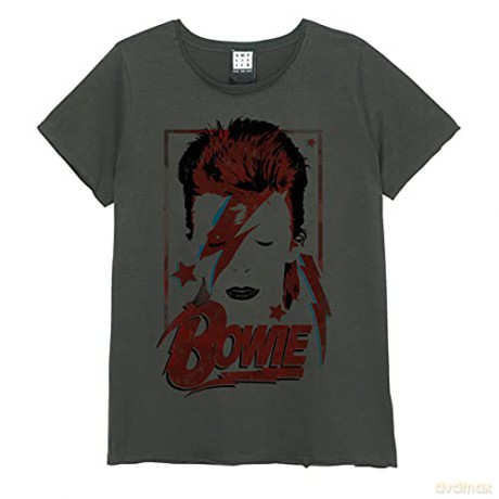 David Bowie Aladdin Sane Amplified Vintage Charcoal Medium Ladies T Shirt