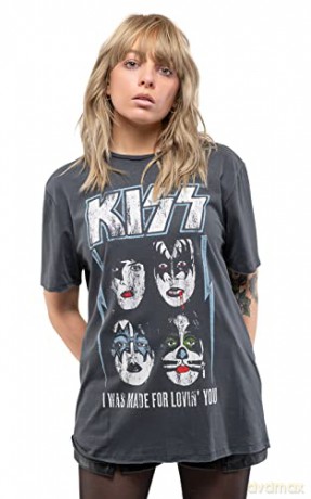 Kiss - I Was Made For Loving You Amplified Vintage Charcoal X Large T Shirt