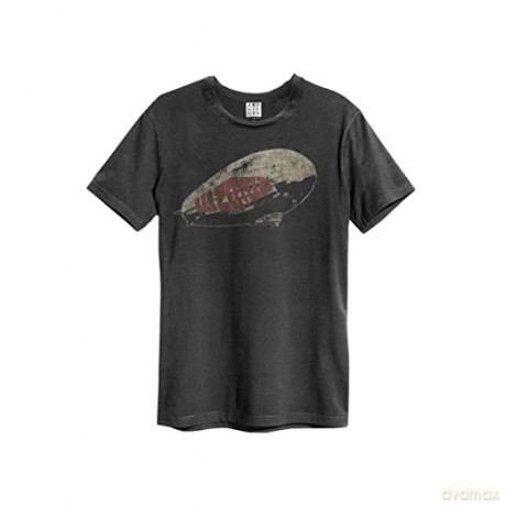 Led Zeppelin - Retro Blimp Amplified Vintage Charcoal Medium T-Shirt