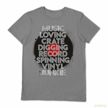 Music Loving Crate Digging Grey Medium T Shirt