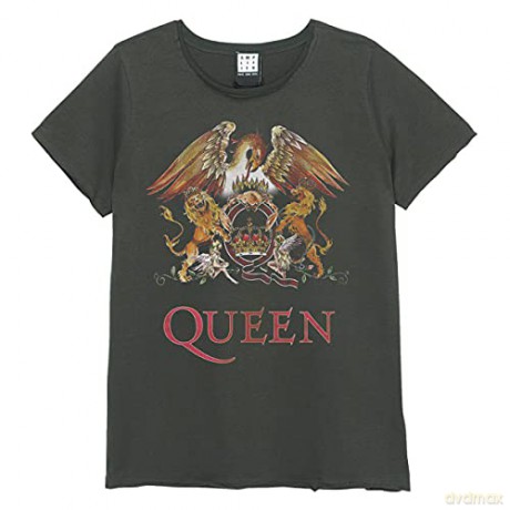 Queen Royal Crest Amplified Vintage Charcoal X Large Ladies T Shirt