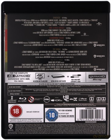 Kubrick Collection: Spartakus / 2001: Odyseja kosmiczna / Mechaniczna pomarańcza / Lśnienie / Full Metal Jacket [5xBlu-Ray 4K]+[5xBlu-Ray]