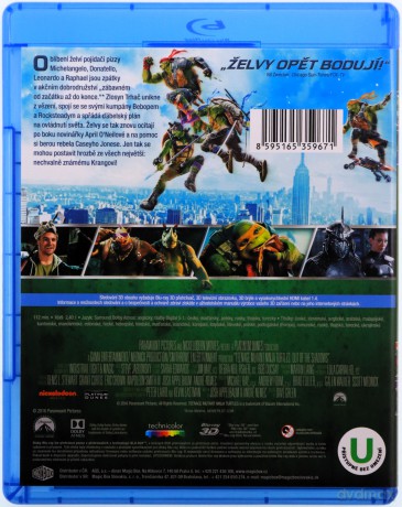 Teenage Mutant Ninja Turtles: Out of the Shadows (Wojownicze żółwie ninja: Wyjście z cienia) [Blu-Ray 3D]+[Blu-Ray]