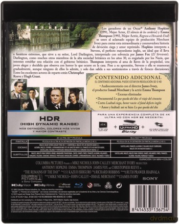 The Remains of the Day (Okruchy dnia) [Blu-Ray 4K]+[Blu-Ray]
