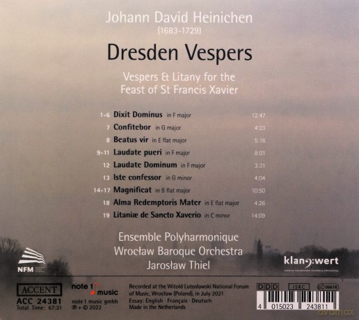Johann David Heinichen: Dresden Vespers [CD]