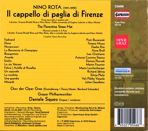 Nino Rota: Il Cappello di Paglia di Firenze [2CD]
