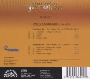Karel Ancerl Gold Edition Vol.39 [CD]