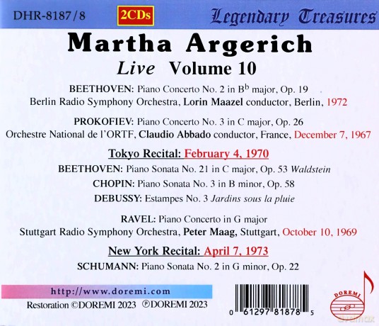 Ludwig van Beethoven: Martha Argerich - Legendary Treasures Vol.10 [2CD]