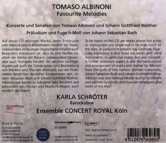 Tomaso Albinoni: Oboenkonzerte [CD]