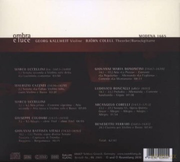 Marco Uccellini: Ombra e Luce - Italienische Violinmusik (Modena 1665) [CD]