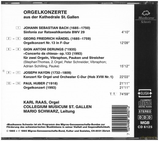 Paul Huber: Orgelkonzert (1993) [CD]