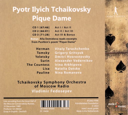 Peter Iljitsch Tschaikowsky: Pique Dame [3CD]