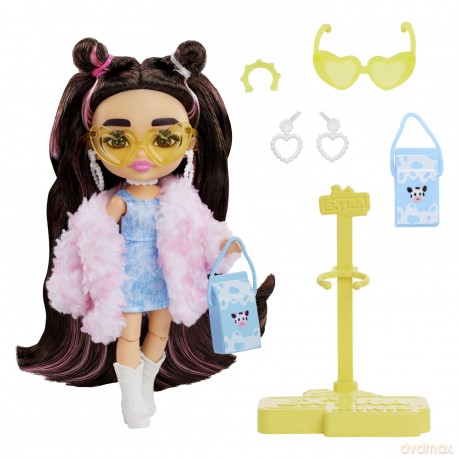 Barbie Extra Mini Lalka 14 cm Kurtka Krowka Hkp90 W3