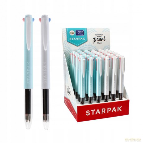 Długopis automatyczny 4 Kolory Pearl Starpak 470783 36 sztuk