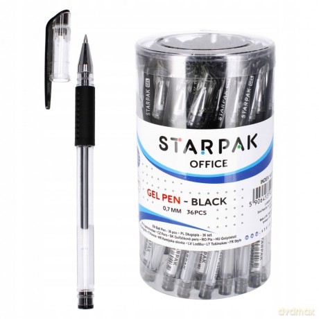 Długopis Gelowy Zamykany Czarny Grip Starpak 141017 36 sztuk