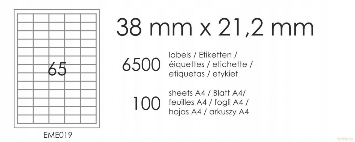 Etykieta Samoprzylepna 38x21,2 6500szt Emerson 019
