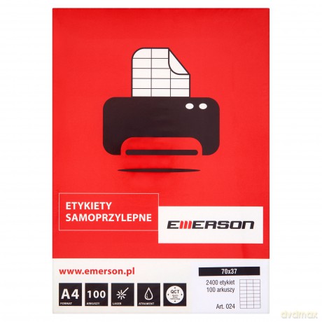 Etykieta Samoprzylepna 70x37 2400szt Emerson 024