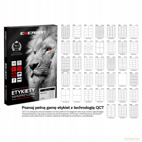 Etykieta Samoprzylepna 70x37 2400szt Emerson 024
