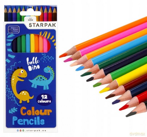 Kredki Ołówkowe 12 Kolorów Dino Starpak 512000