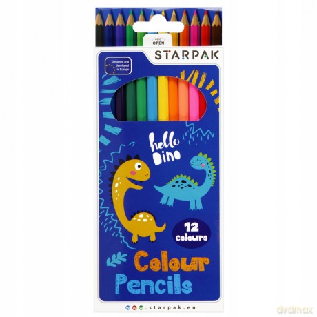 Kredki Ołówkowe 12 Kolorów Dino Starpak 512000