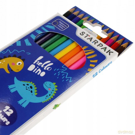 Kredki Ołówkowe 12 Kolorów Dino Starpak 512000
