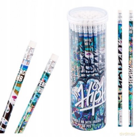 Ołówek z Gumką Graffiti 48 Sztuk w Tubie Starpak 397705