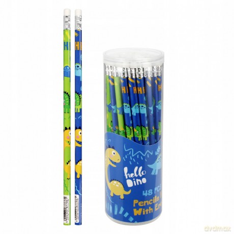 Ołówek z Gumką Hb Dino w Tubie Starpak 512013 48 sztuk