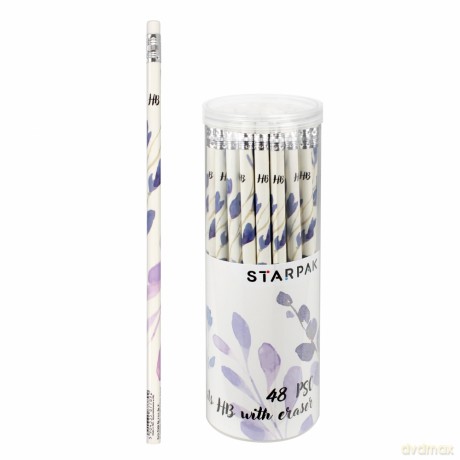 Ołówek z Gumką Hb Flower w Tubie Starpak 512016 48 sztuk