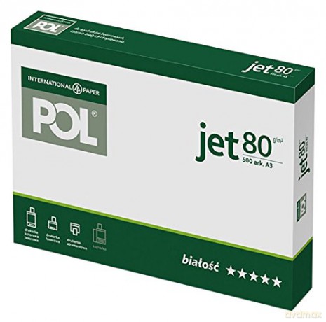 Papier Xero A3 80g Poljet Fol Op500ark 5/60
